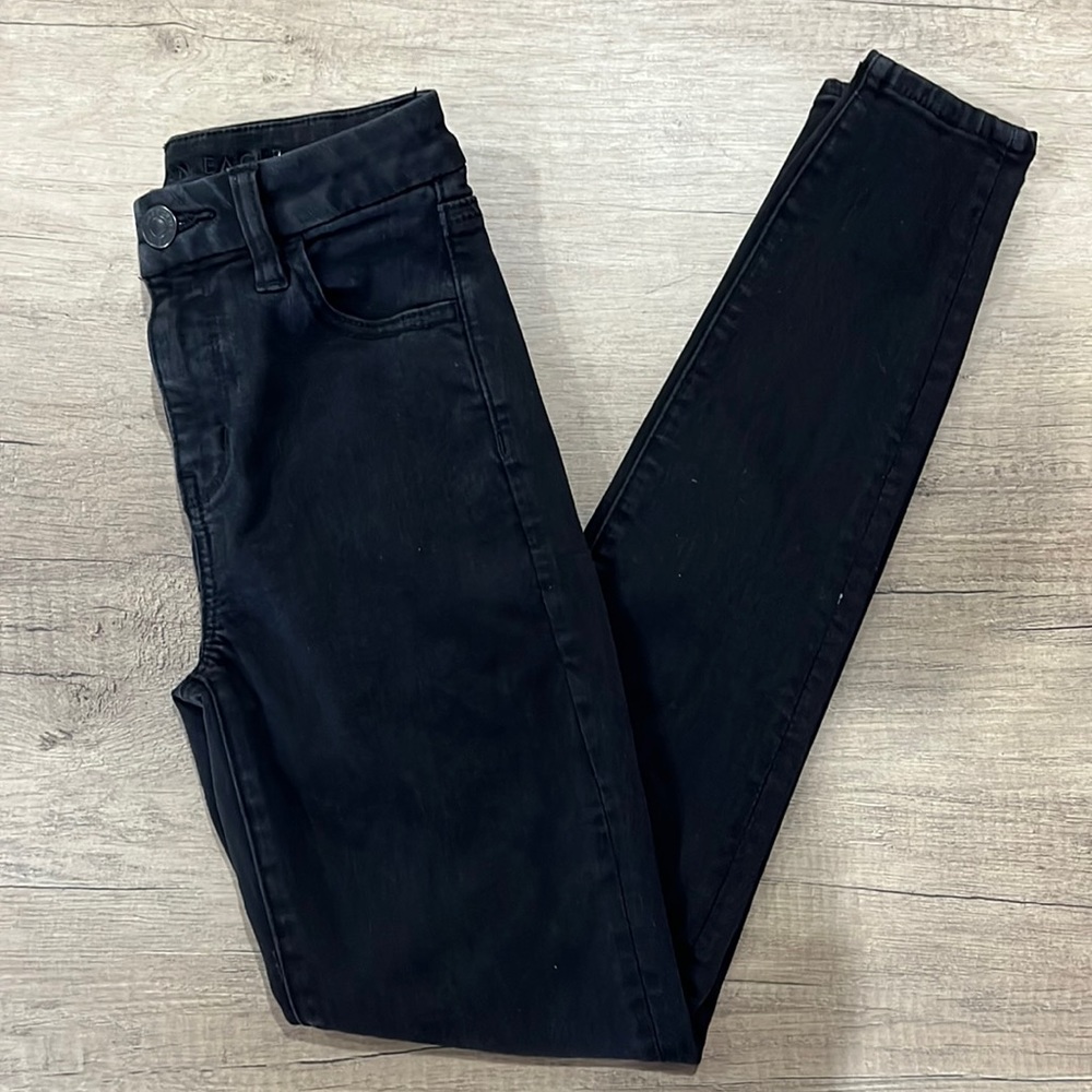 Curvy Hi-Rise Black Jeggings American Eagle Size 0